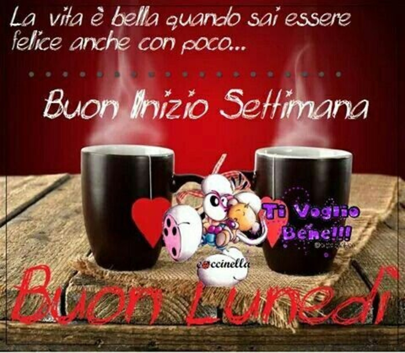La vita è bella quando sai essere felice anche se con poco... Buon Inizio Settimana Buon Lunedì