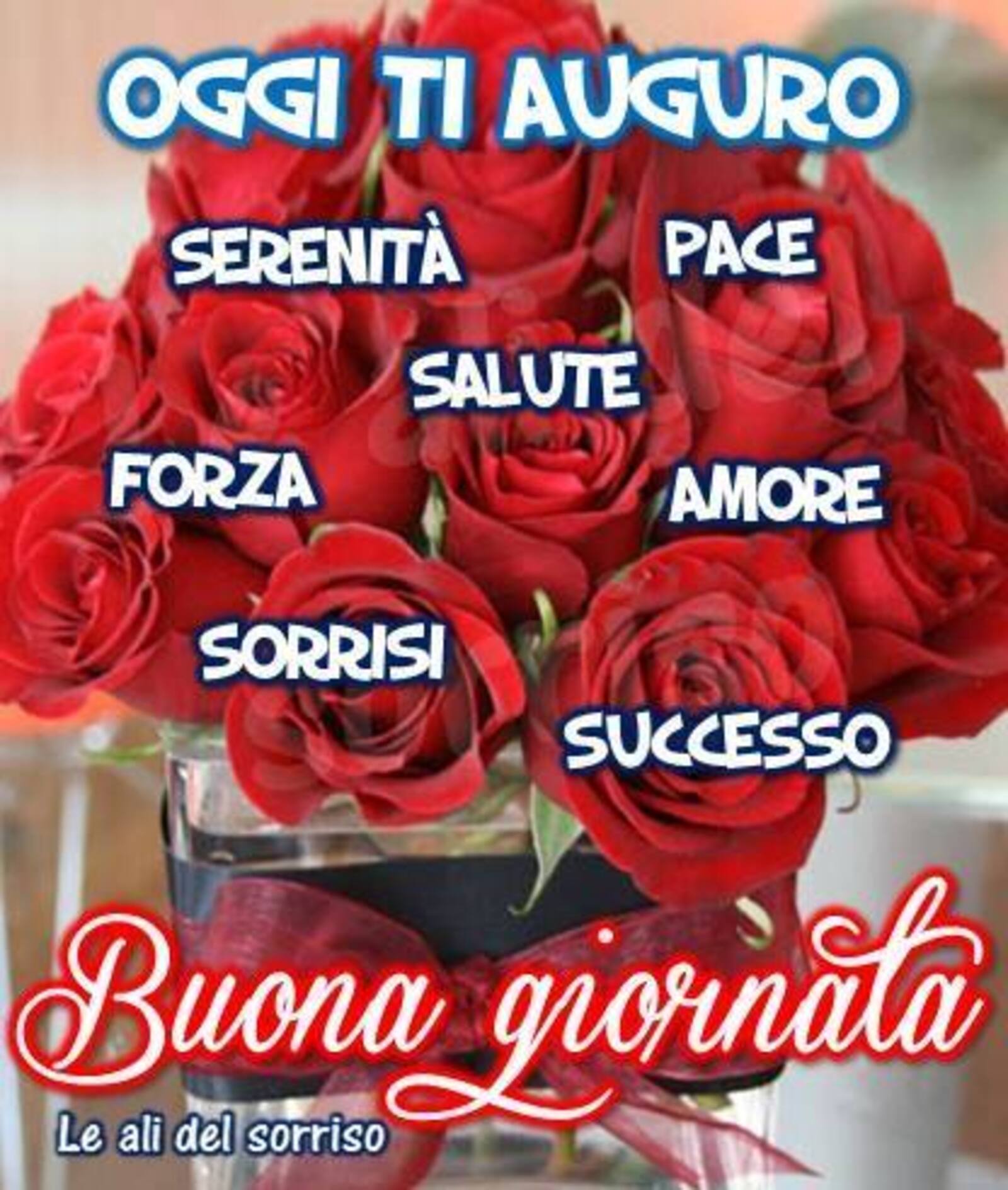 OGGI TI AUGURO serenità, pace, salute, forza, amore, sorrisi, successo Buona Giornata