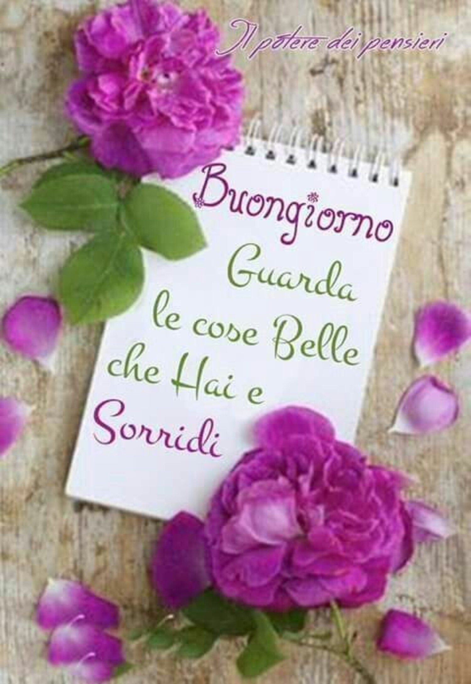 Buongiorno Guarda le cose belle che hai e sorridi.