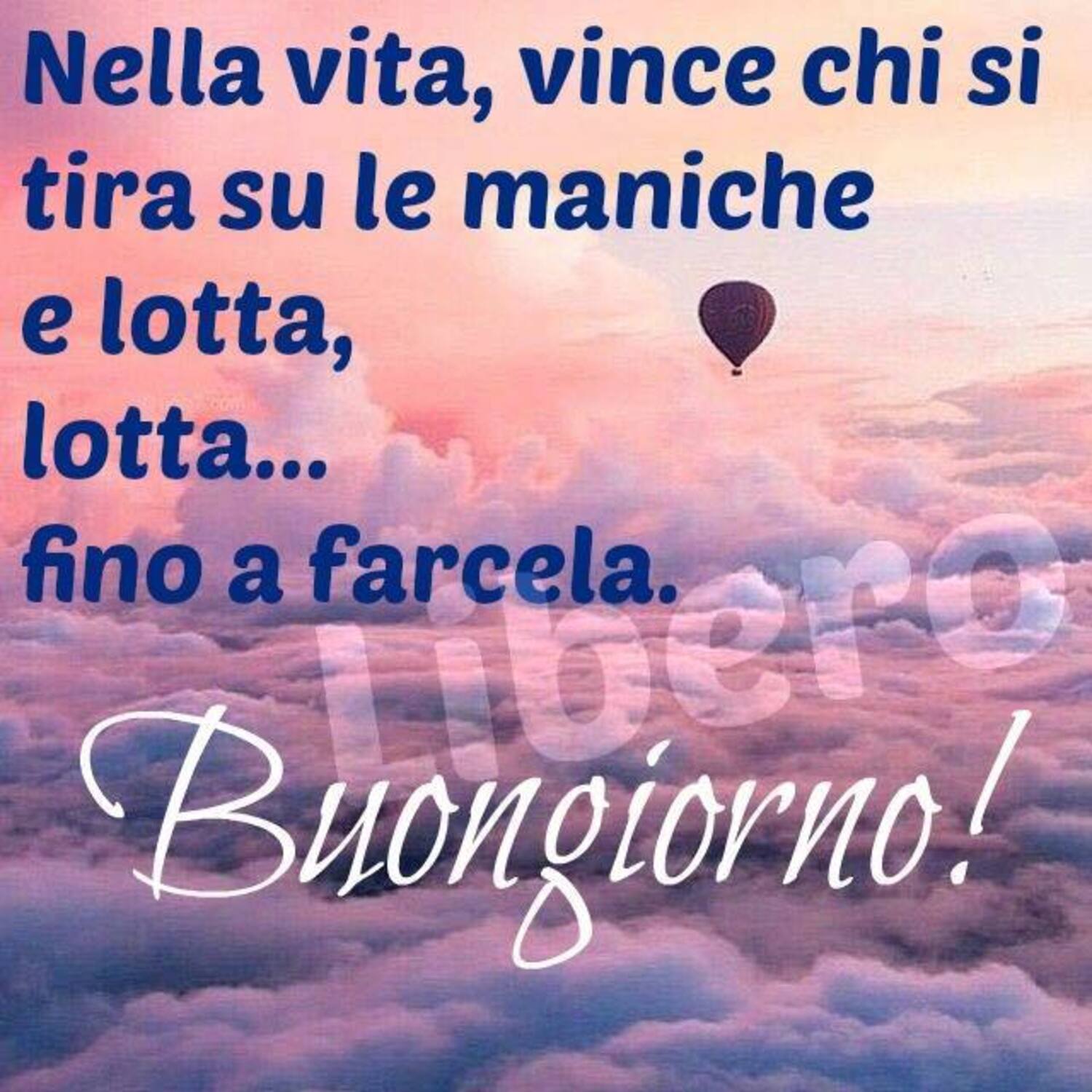 Nella vita vince chi si tira su le maniche e lotta... fino a farcela! Buongiorno