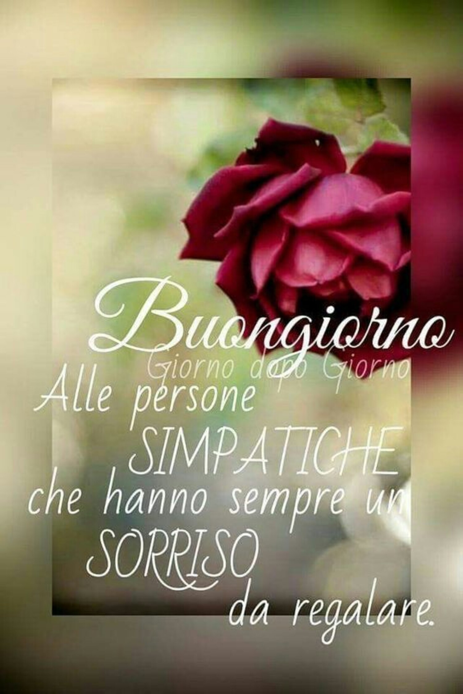 Buongiorno alle persone simpatiche che hanno sempre un sorriso da regalare.