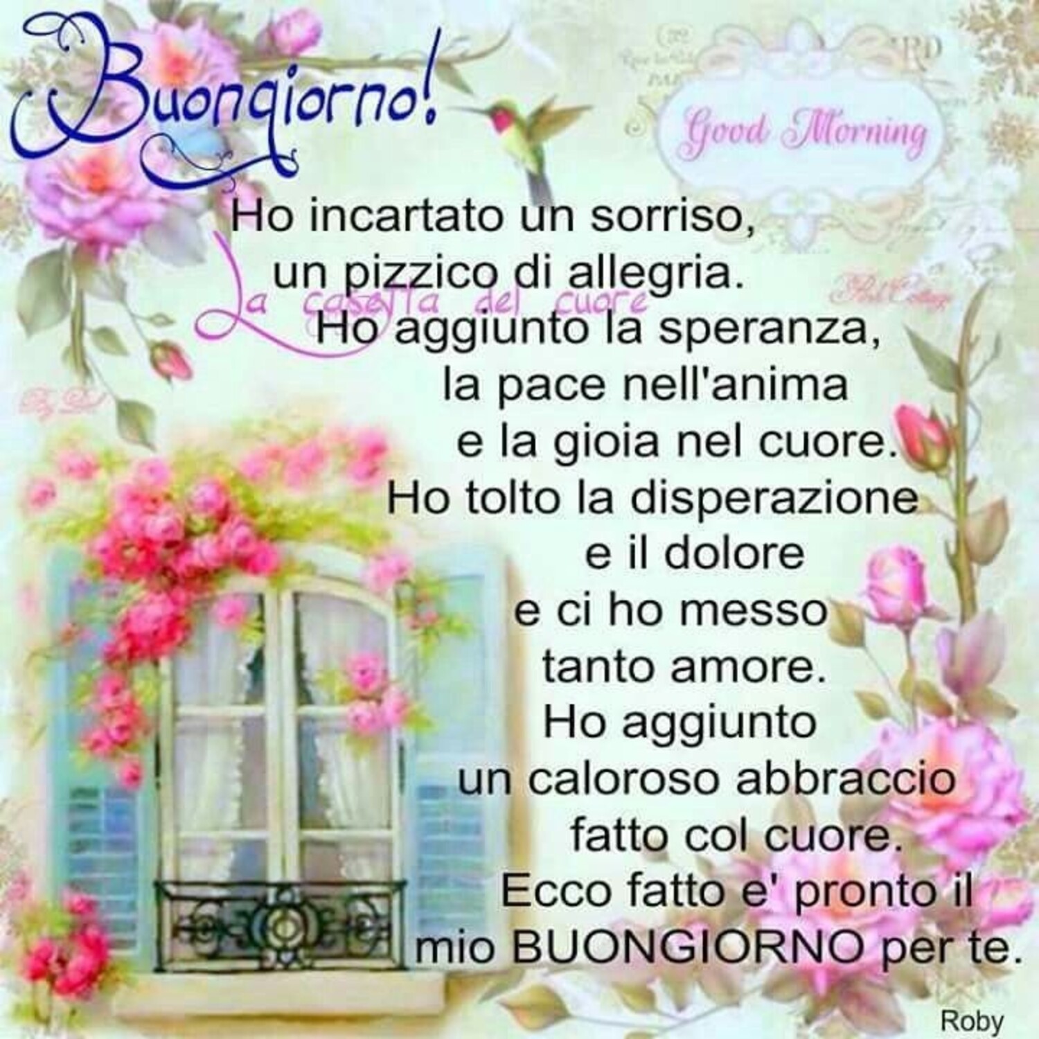 "Buongiorno ho incartato un sorriso, un pizzico di allegria..."