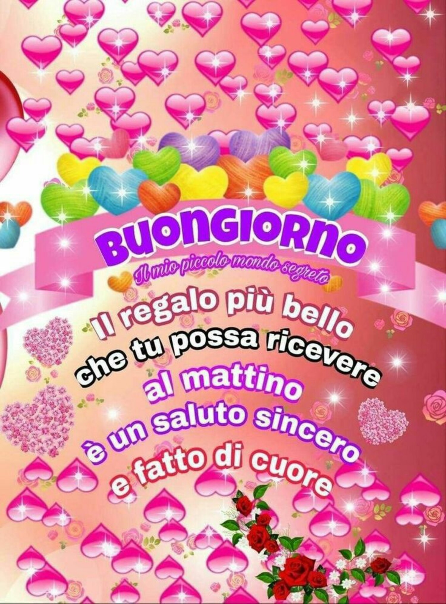 Buongiorno, il regalo più bello che tu possa ricevere al mattino è un saluto sincero e fatto col cuore