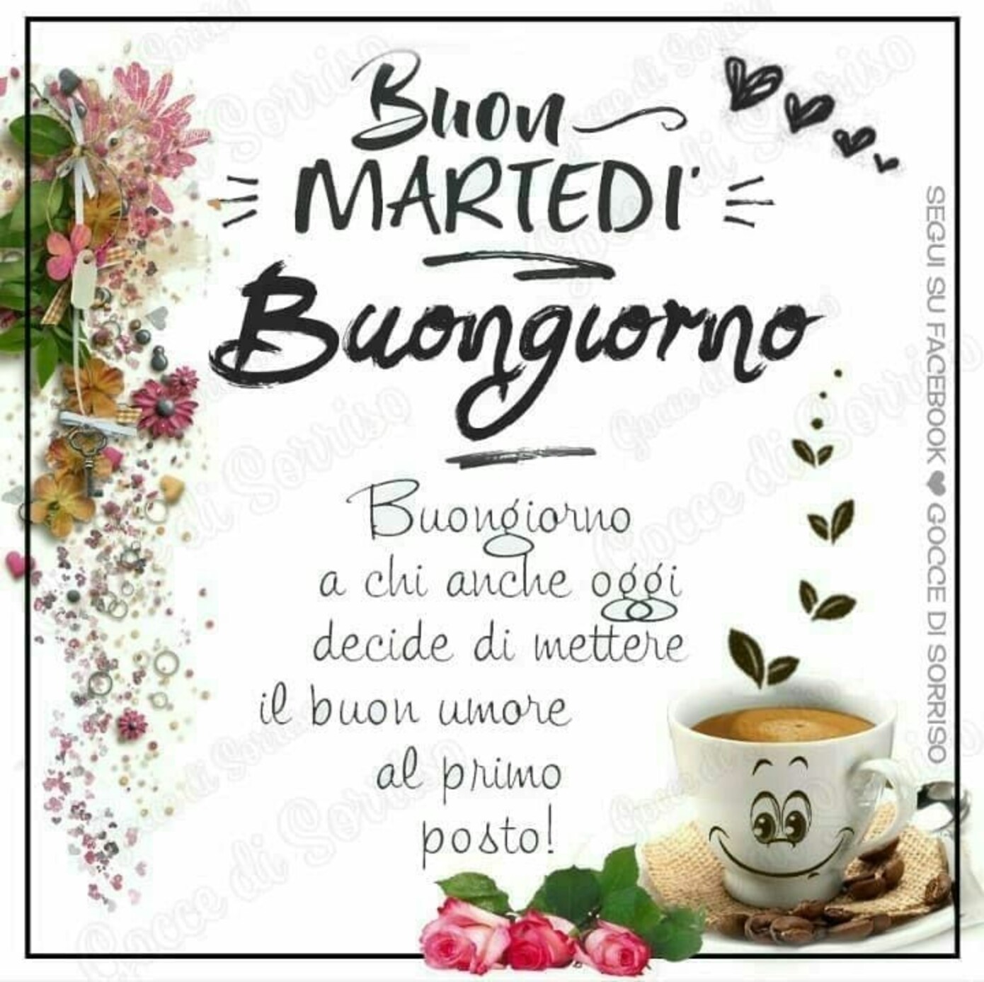 Buon Martedì Buongiorno. Buongiorno a chi anche oggi decide di mettere il buon umore al primo posto!