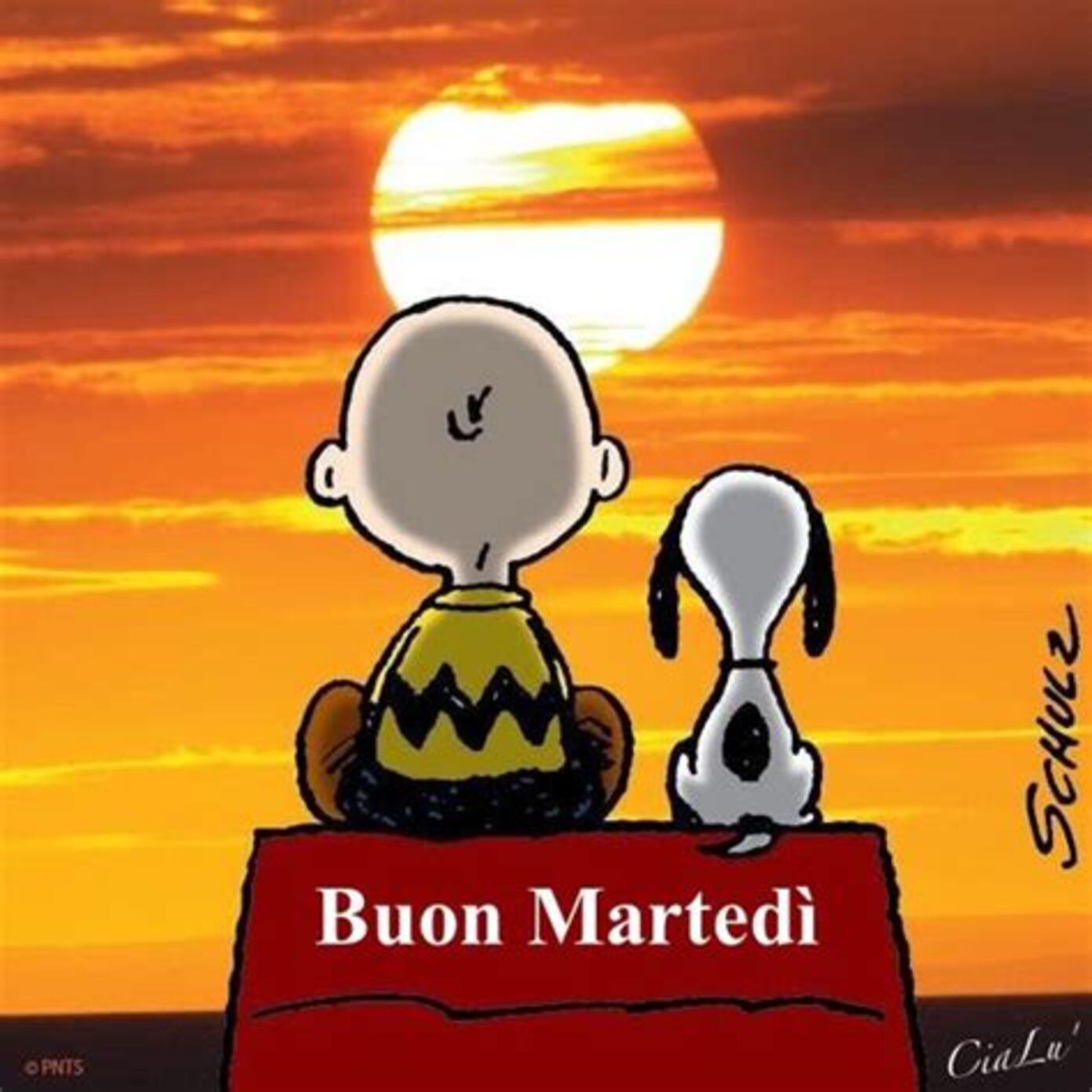 Buon Martedì da Snoopy e Charlie Brown