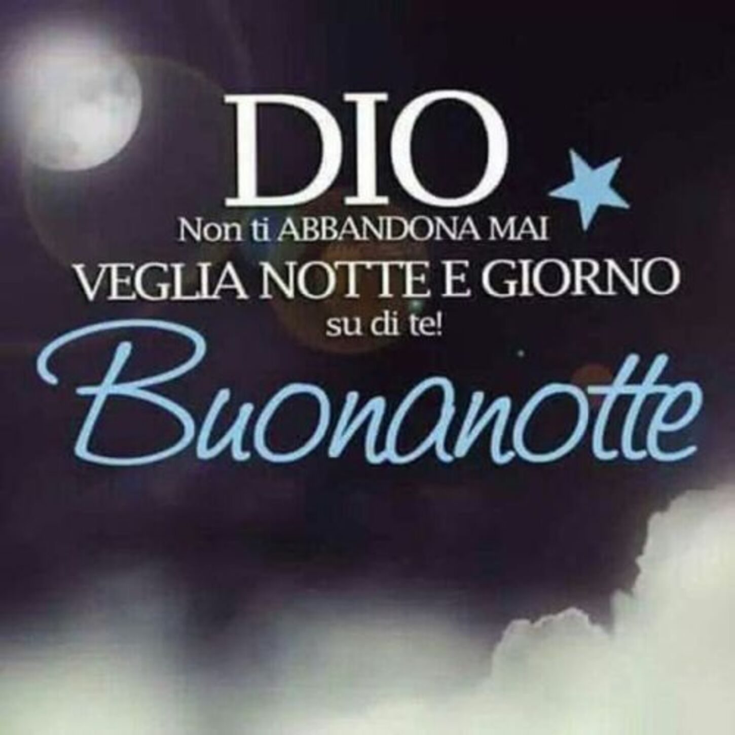 DIO non ti abbandona mai, veglia notte e giorno su di te Buonanotte