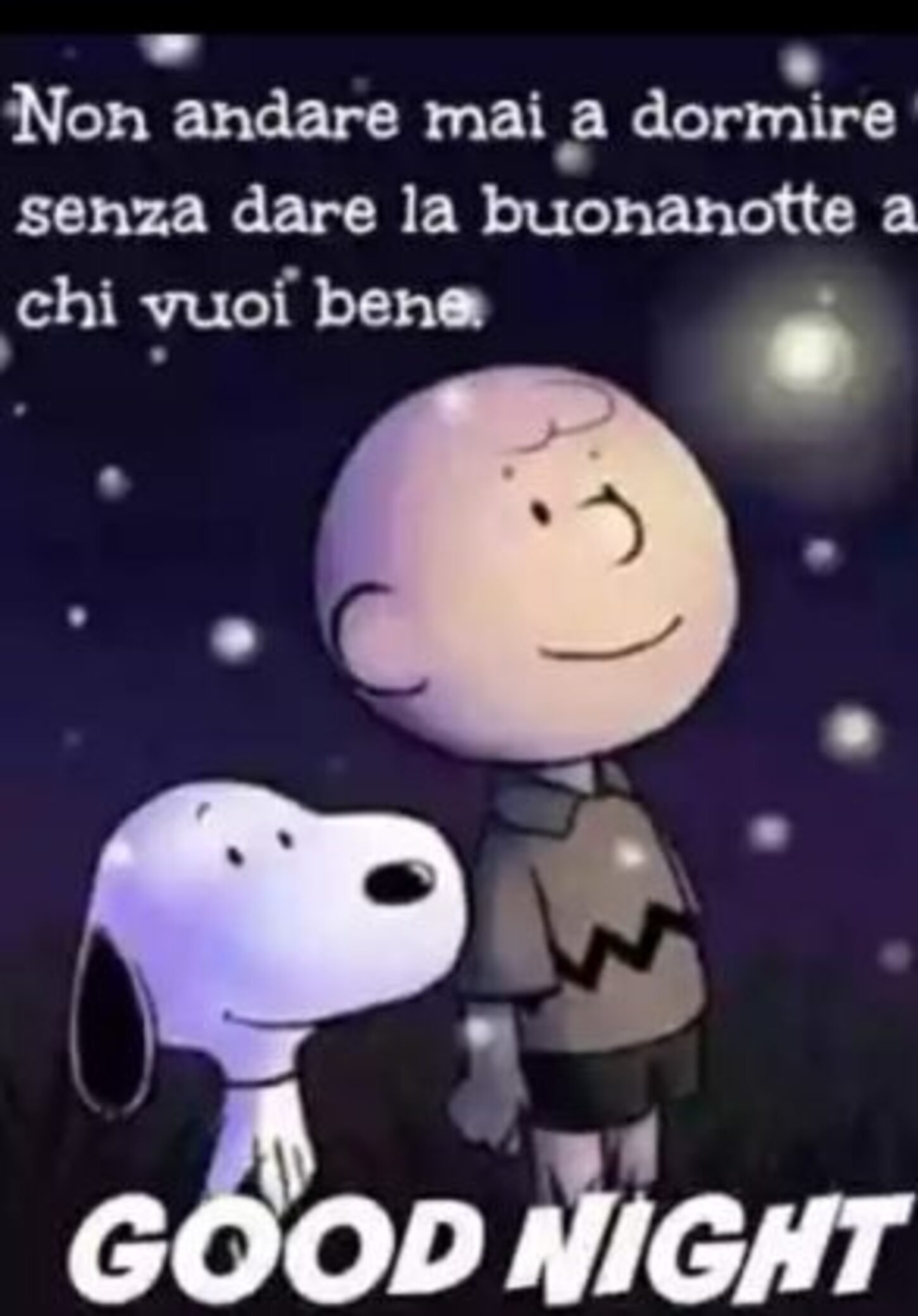 Non andare mai a dormire senza dare la Buonanotte a chi vuoi bene, Snoopy