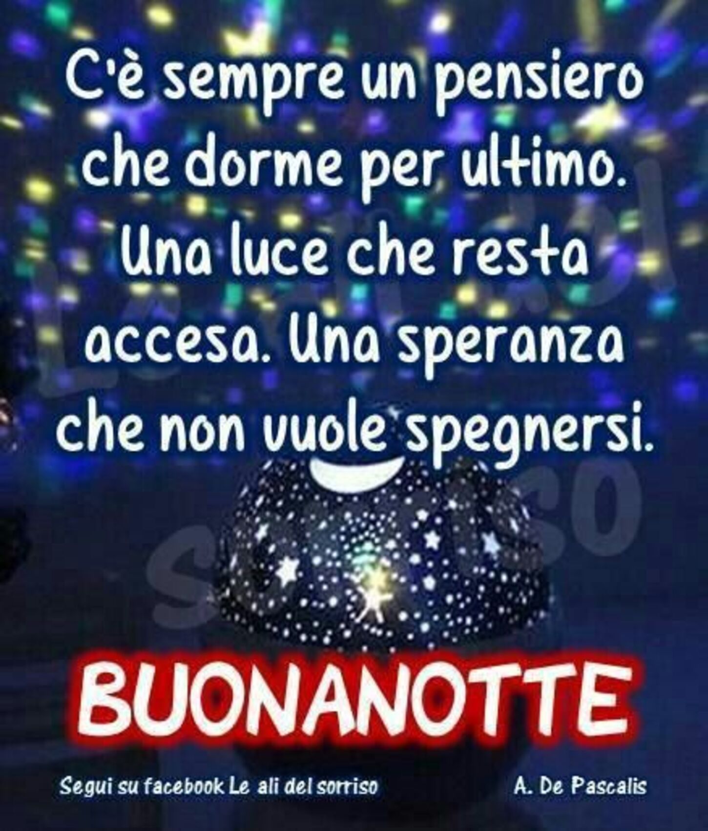 C'è sempre un pensiero che dorme per ultimo. Una luce che resta accesa. Una speranza che non vuole spegnersi. BUONANOTTE