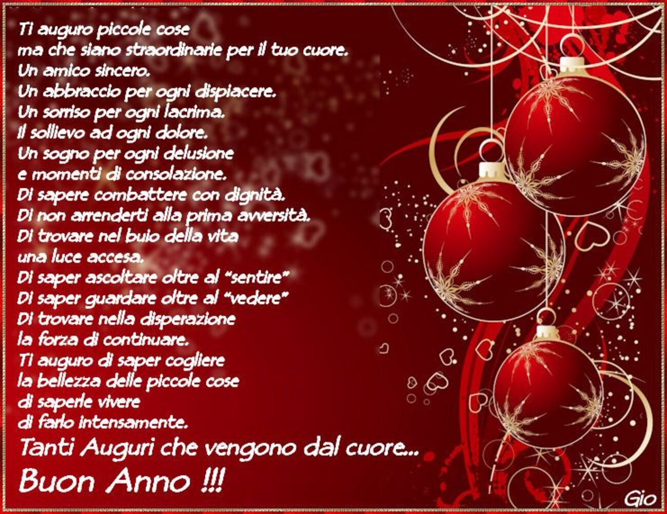 Tanti auguri che vengano dal cuore...Buon Anno!!!