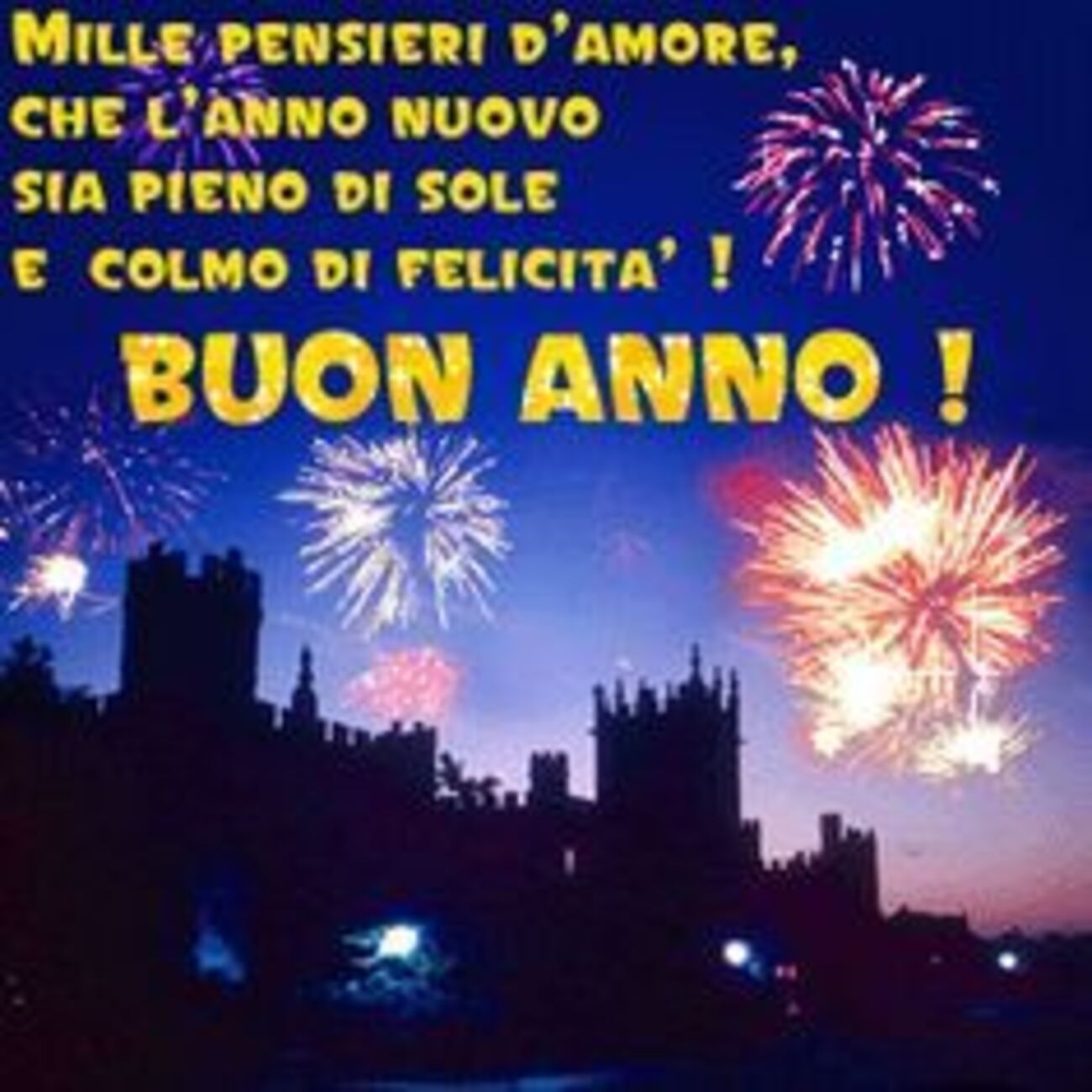 Mille pensieri d'amore, che l'anno nuovo sia pieno di sole e colmo di felicità! Buon Anno