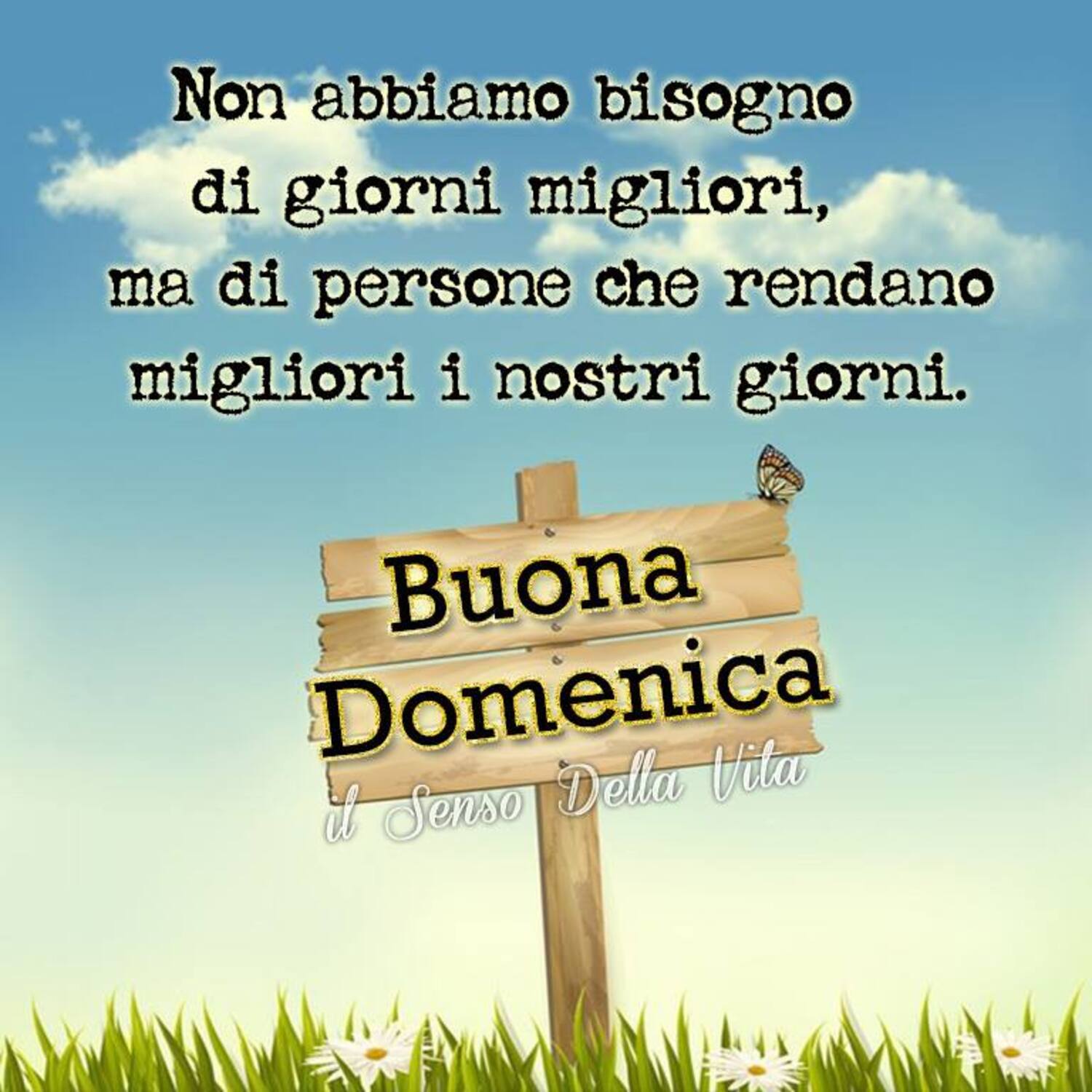 Non abbiamo bisogno di giorni migliori, ma di persone che rendono migliori i nostri giorni! Buona Domenica
