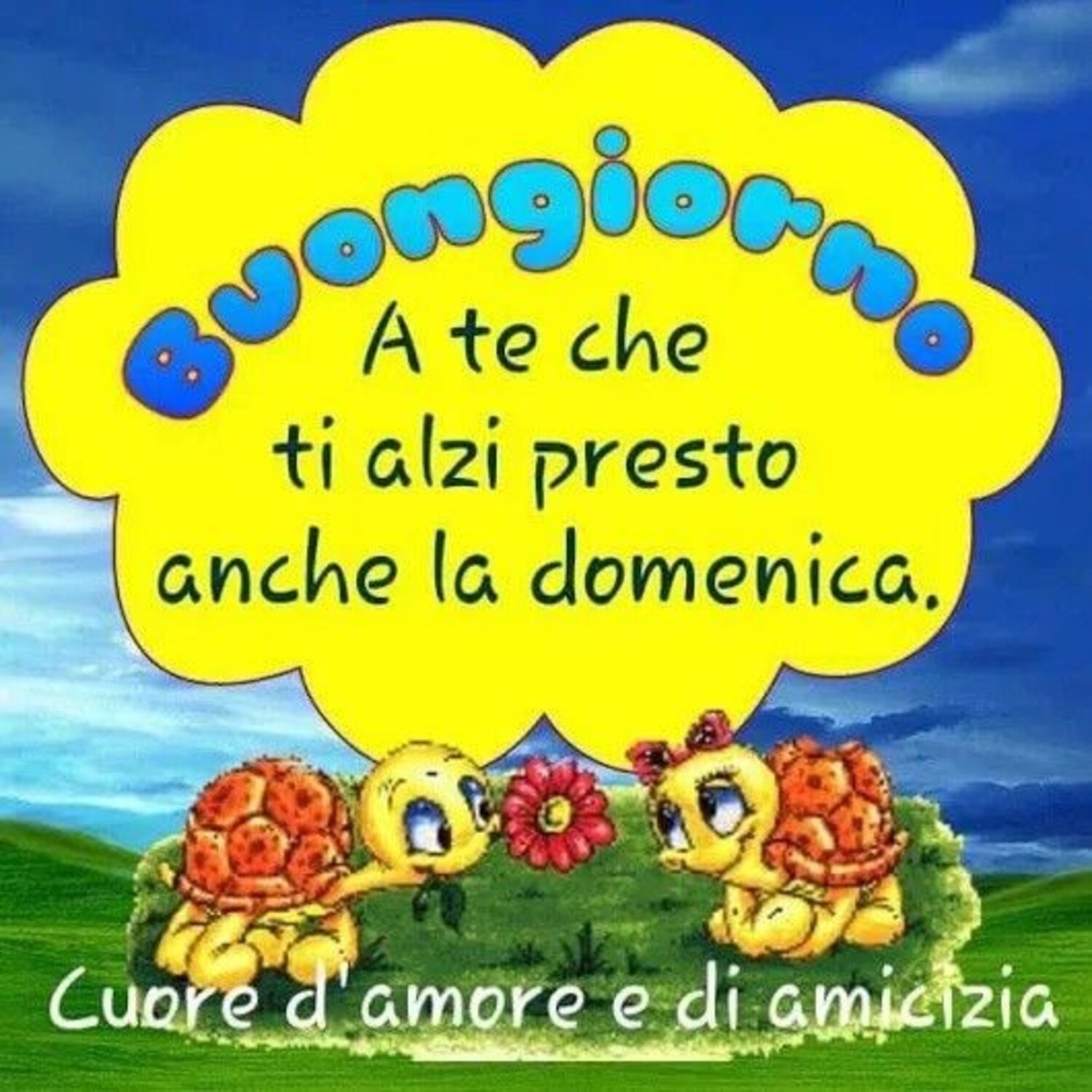 Buongiorno a te che ti alzi presto anche la domenica