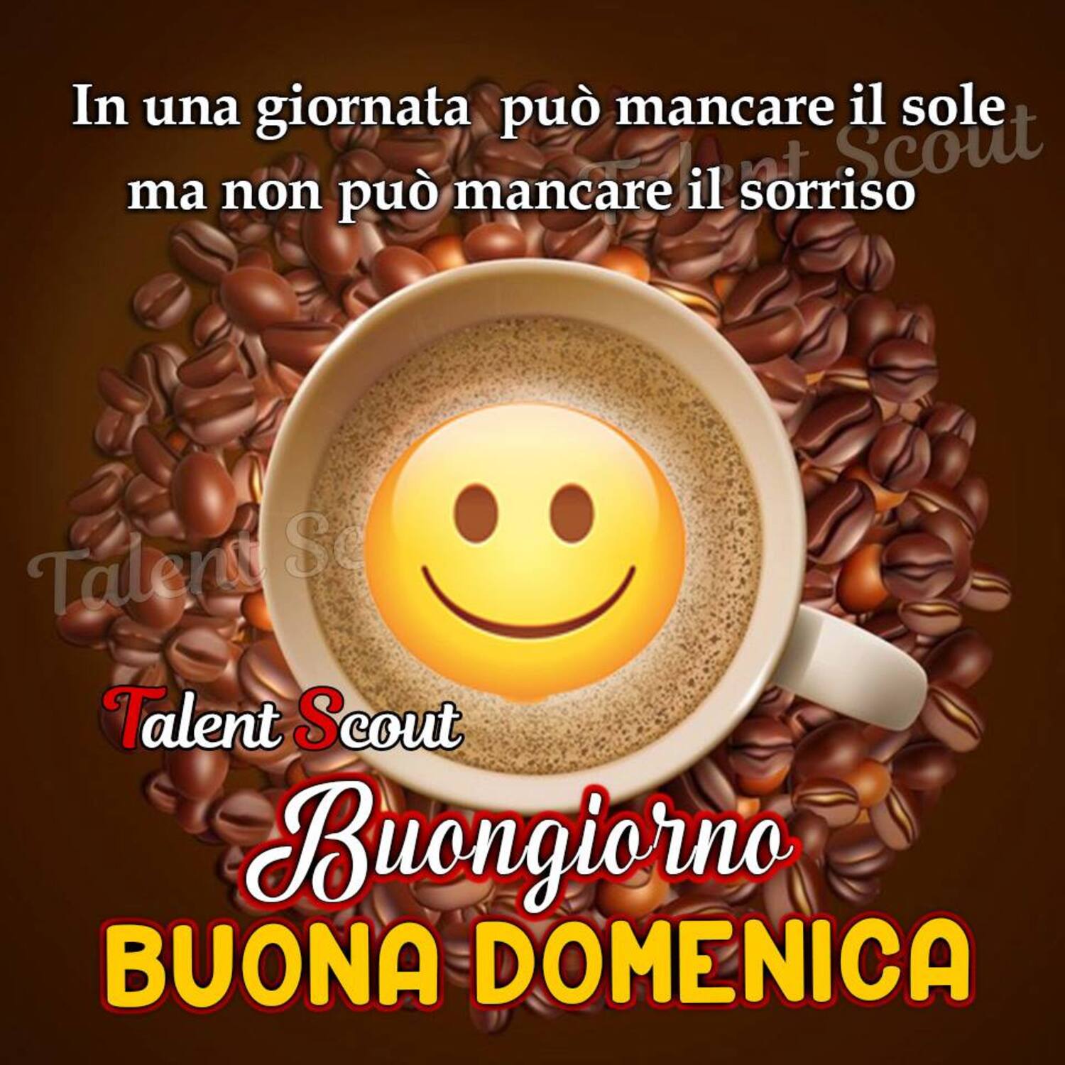 In una giornata può mancare il sole ma non può mancare il sorriso...Buongiorno Buona Domenica