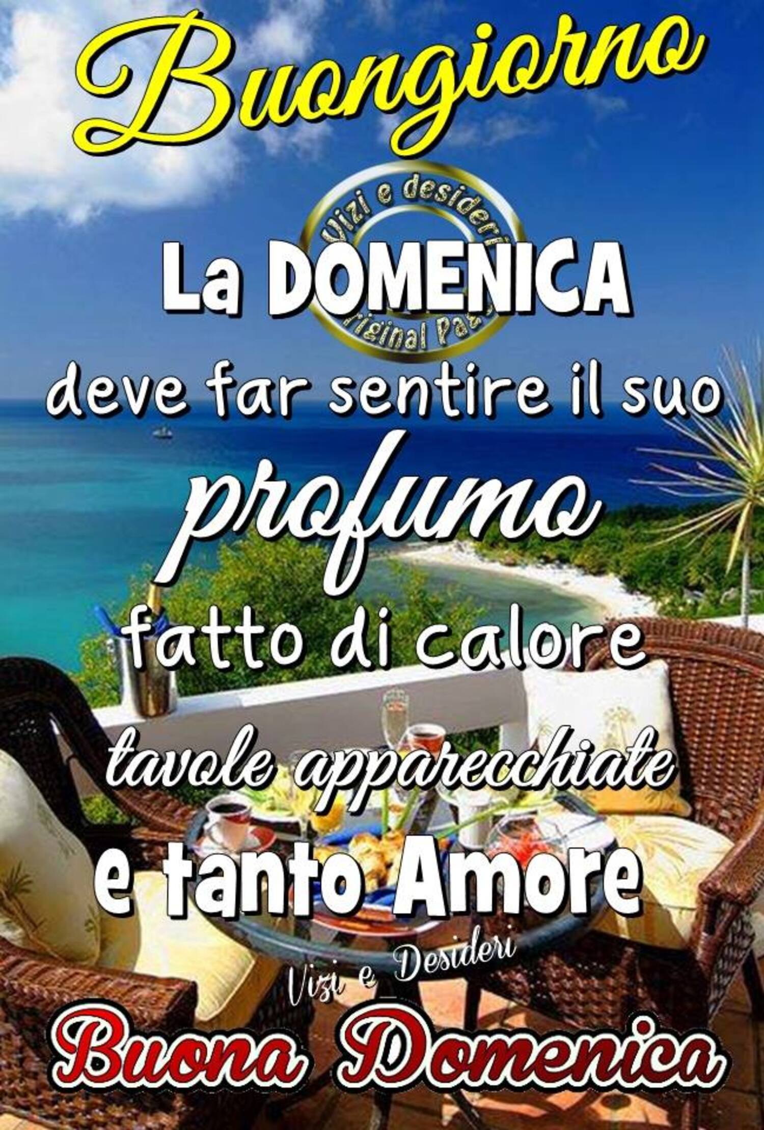 Buongiorno la domenica deve far sentire il suo profumo fatto di calore , tavole apparecchiate e tanto amore! Buona Domenica