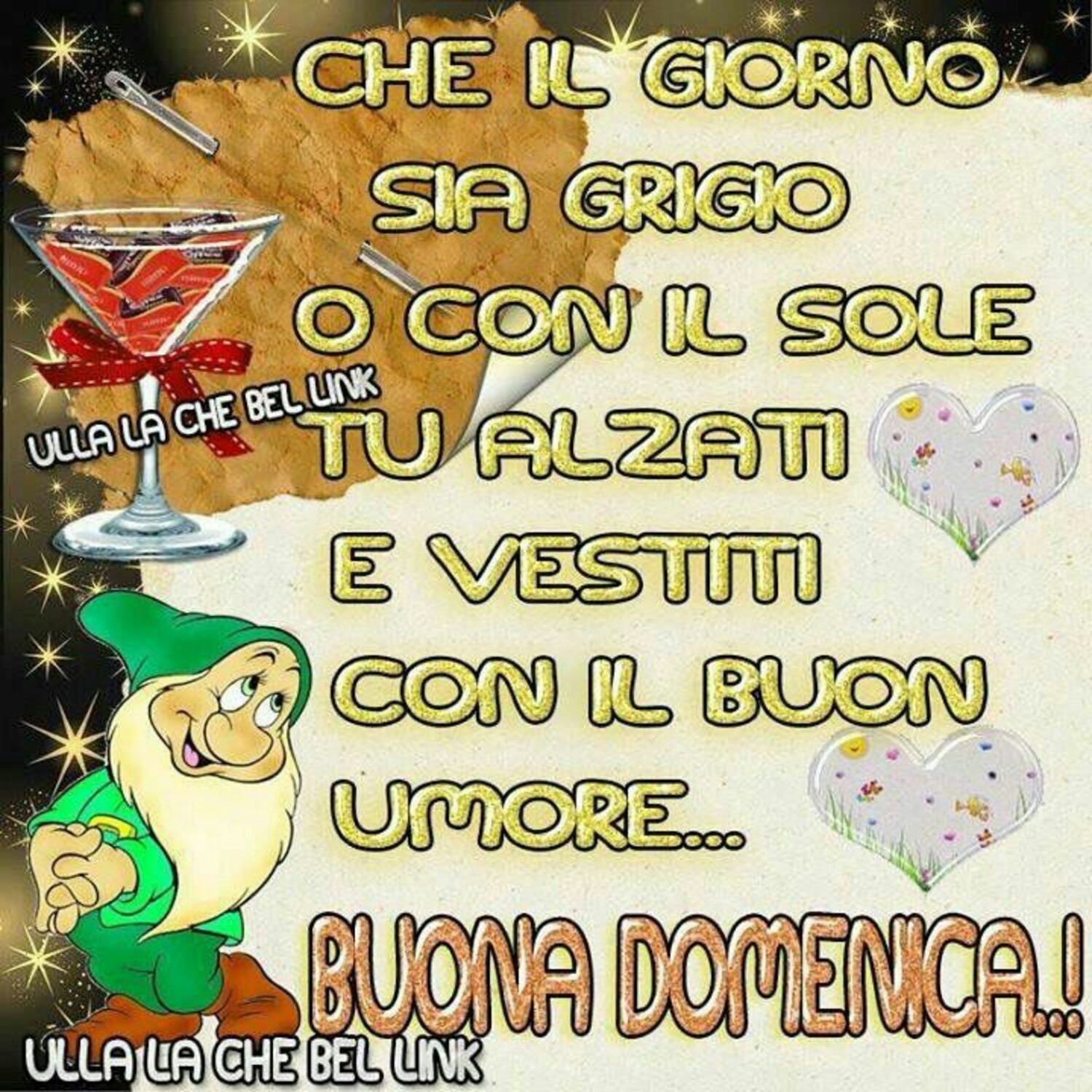 Che il giorno sia grigio o con il sole...tu alzati e vestiti con il buon umore...Buona Domenica