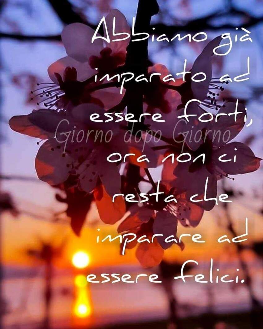 Abbiamo già imparato ad essere forti, ora non ci resta che imparare ad essere felici!