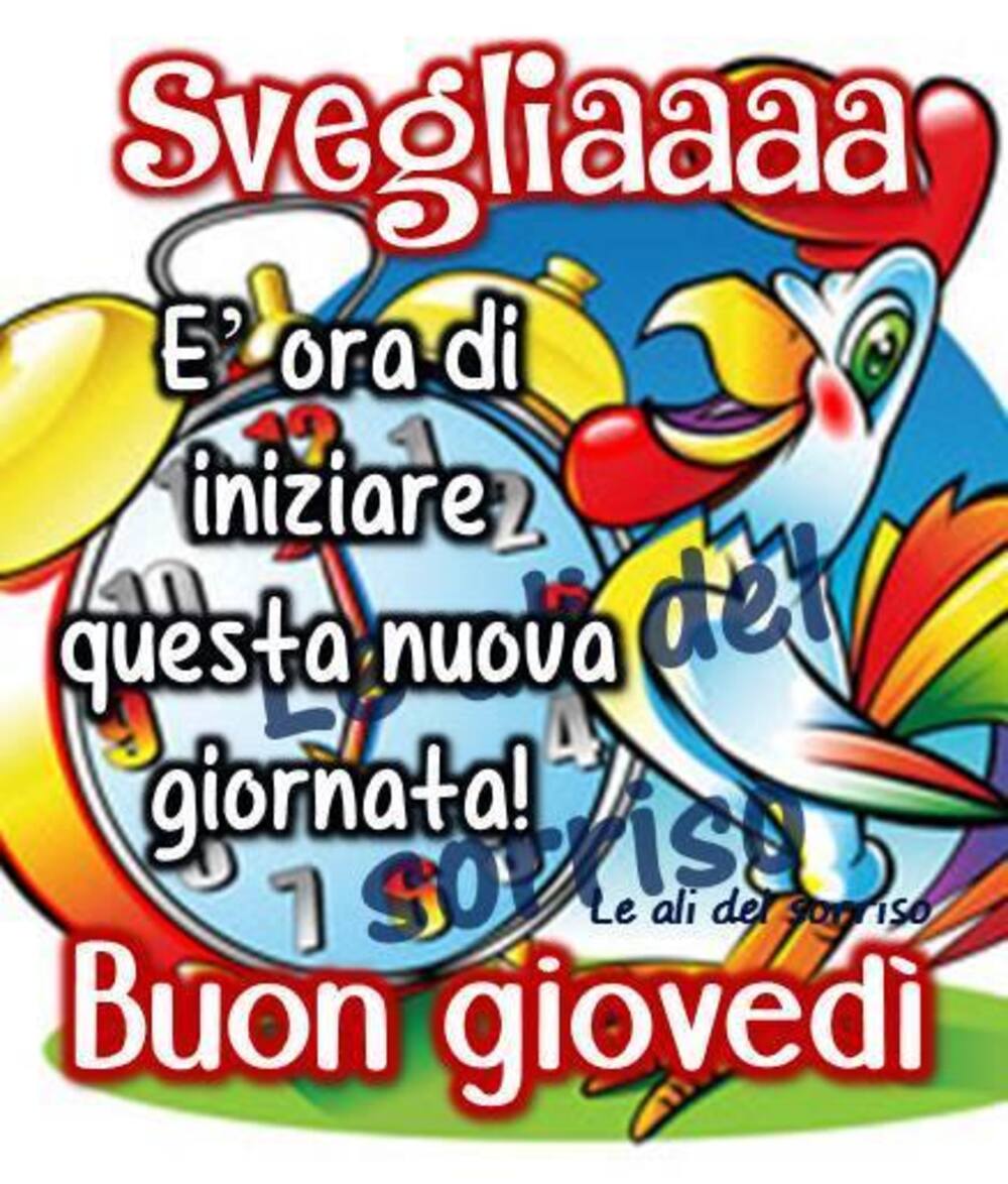 Svegliaaaa e l'ora di iniziare una nuova giornata! Buon Giovedì
