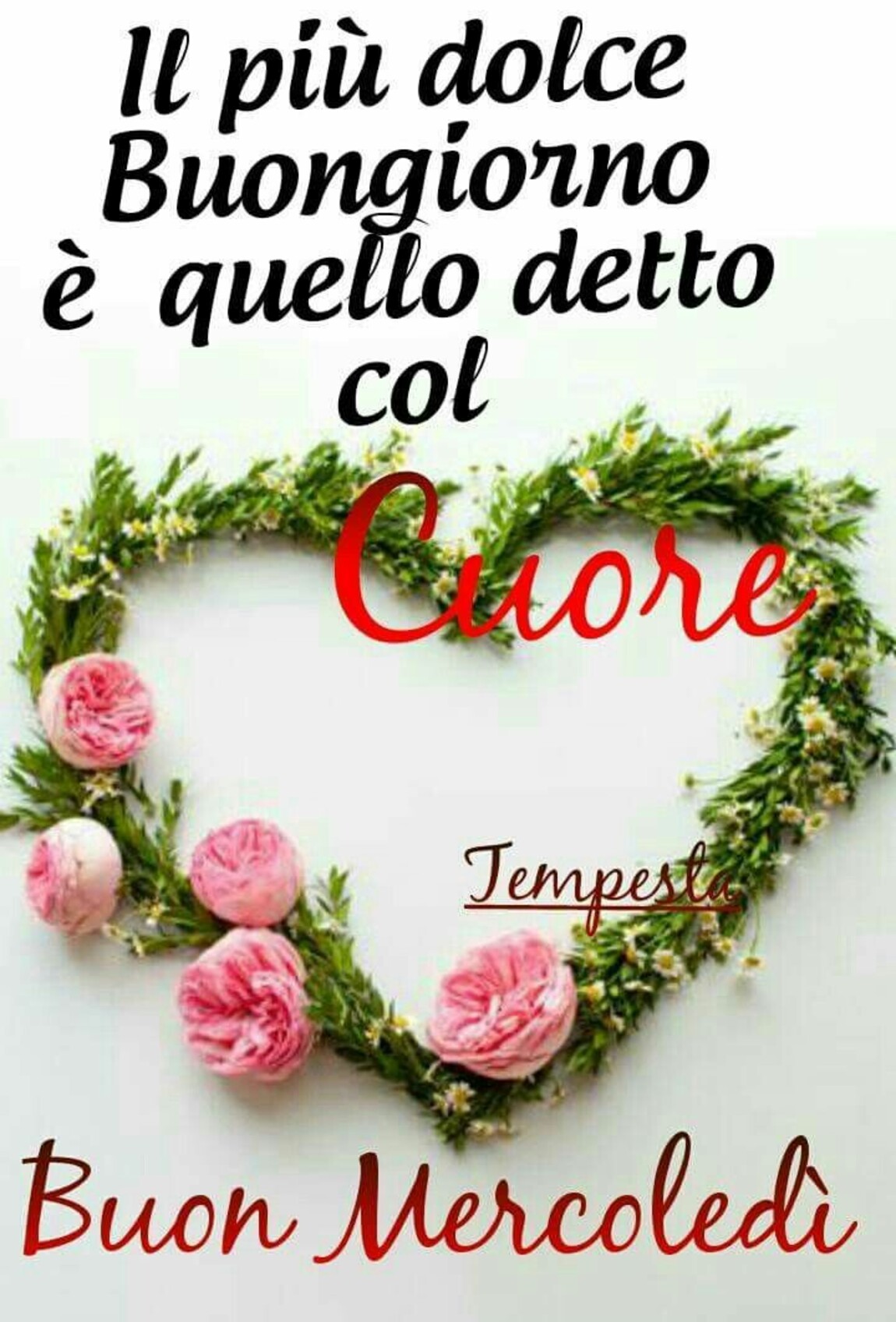 Il più dolce buongiorno è quello detto col cuore! Buon Mercoledì