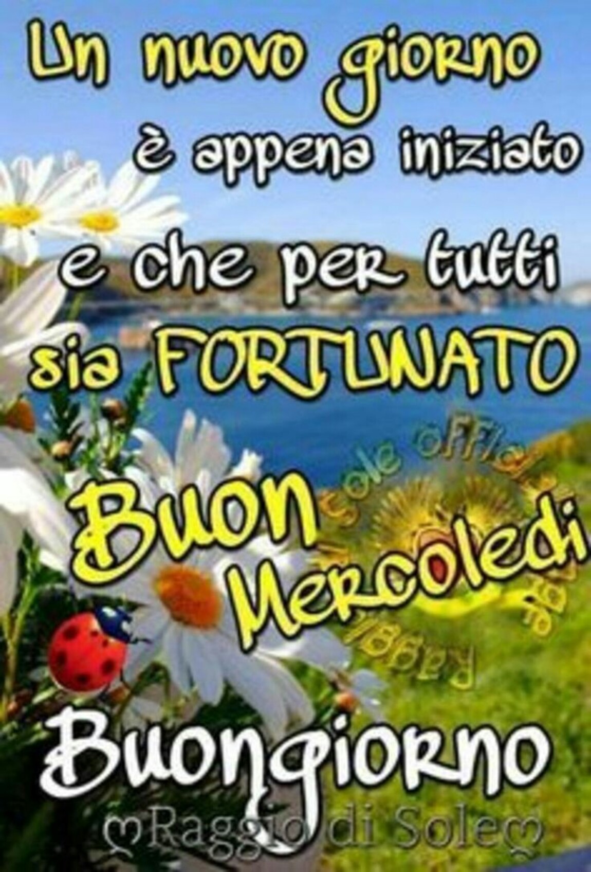 Un nuovo giorno è appena iniziato e che per tutti sia FORTUNATO! Buon Mercoledì! Buongiorno