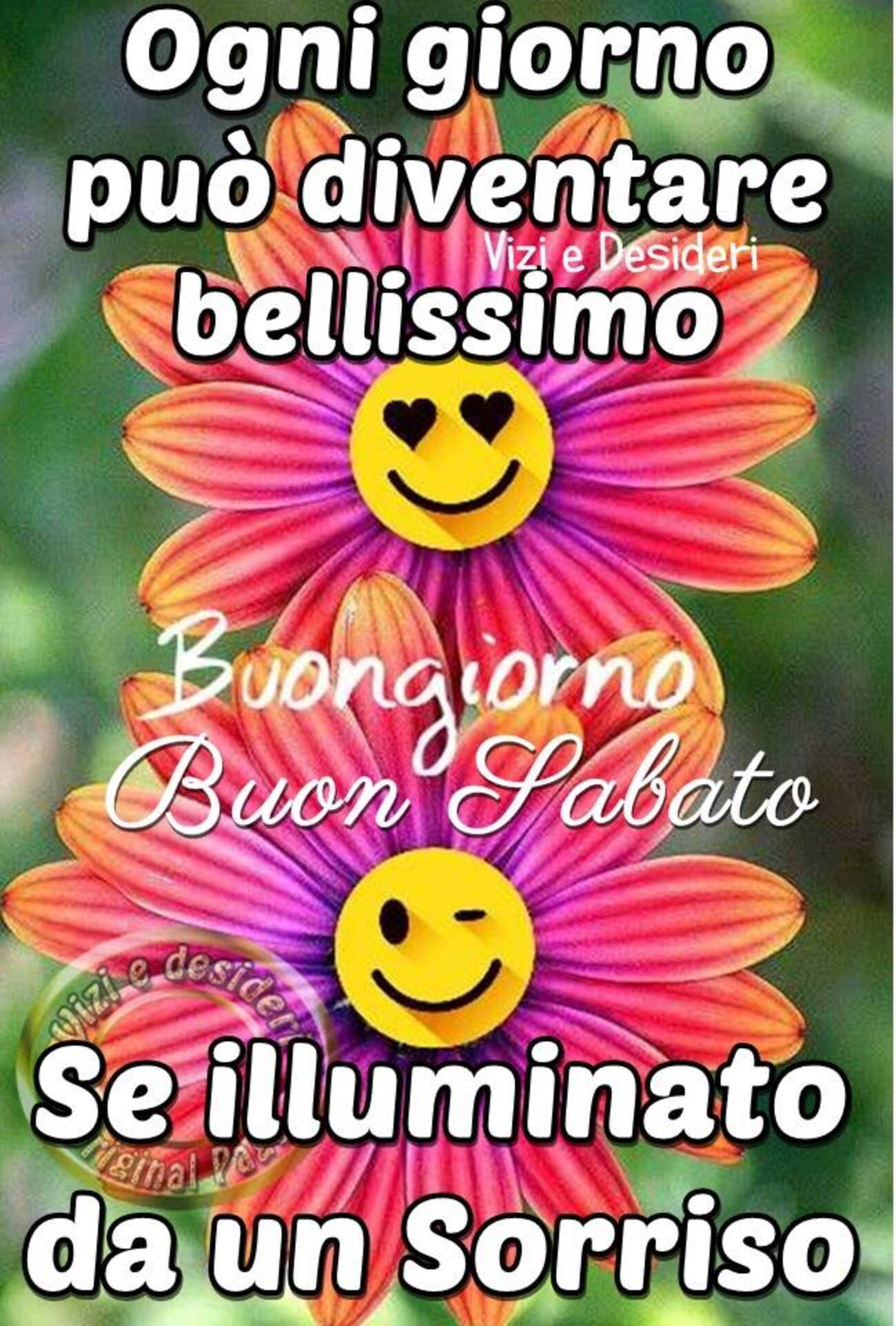 Ogni giorno può diventare bellissimo se illuminato da un sorriso! Buon Sabato