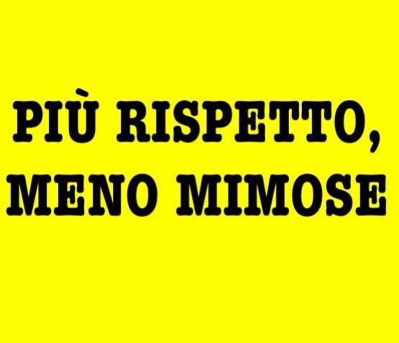 Più rispetto, meno mimose