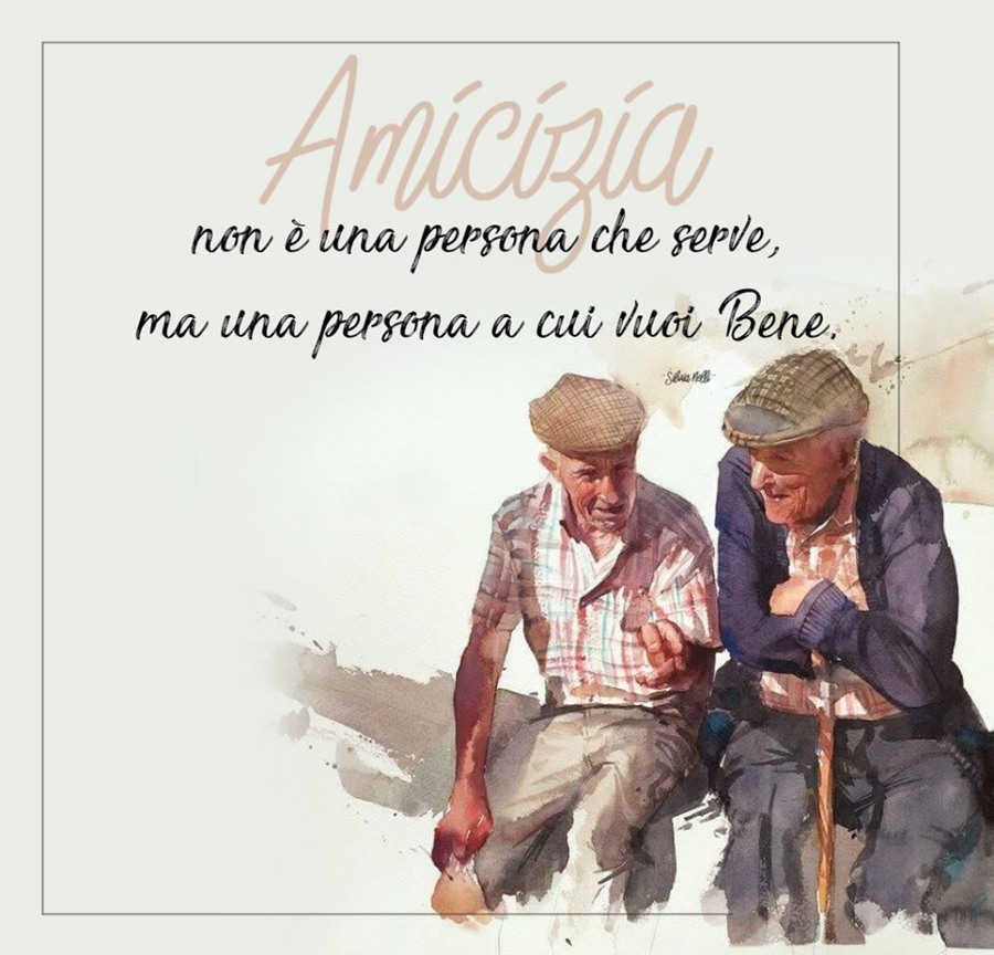 Amicizia non è una persona che serve, ma una persona a cui vuoi bene.