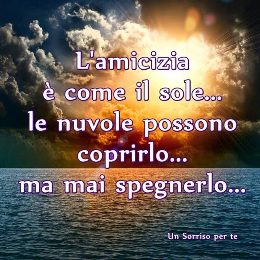 L'amicizia è come il sole...le nuvole possono coprirlo...ma mai spegnerlo...