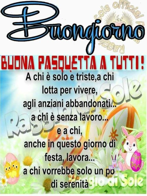 Buongiorno e Buona Pasquetta a tutti! 