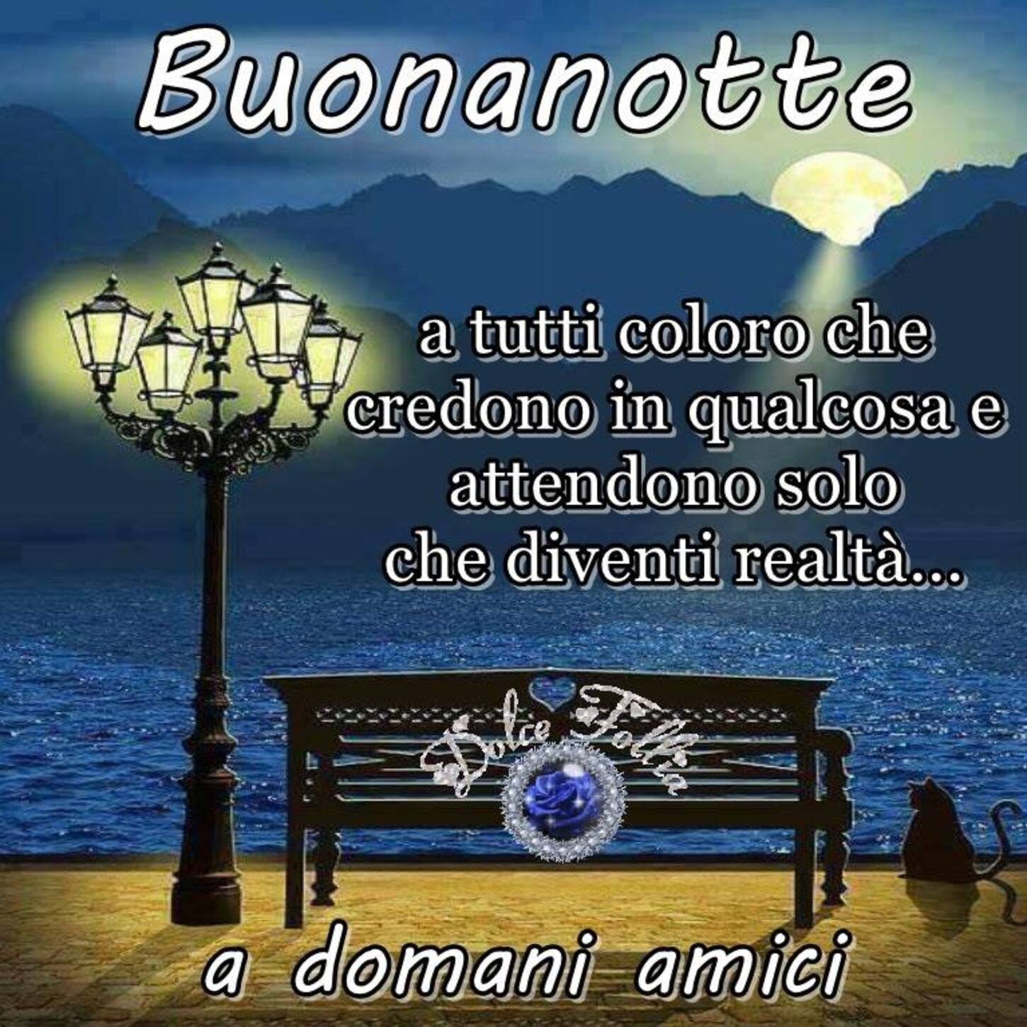 Buonanotte a tutti coloro che credono in qualcosa e attendono solo che diventi realtà...a domani amici