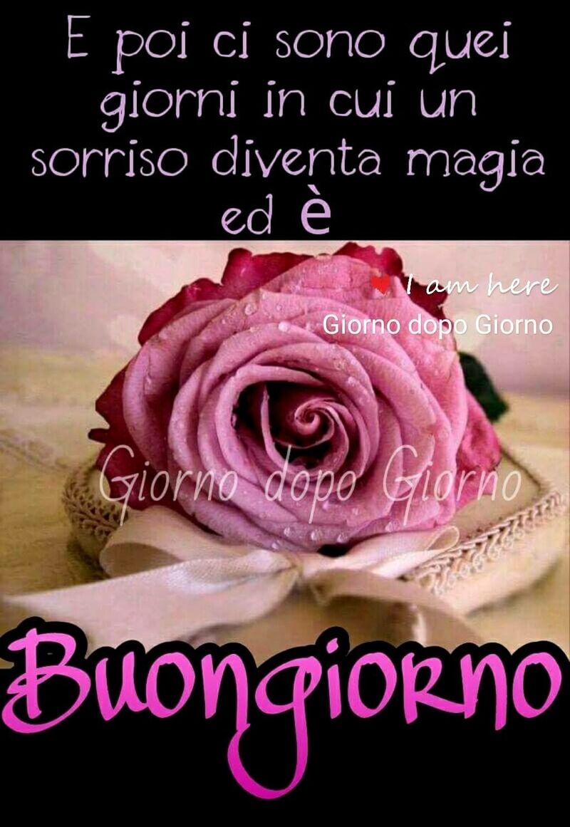E poi ci sono quei giorni in cui un sorriso diventa magia ed è buongiorno
