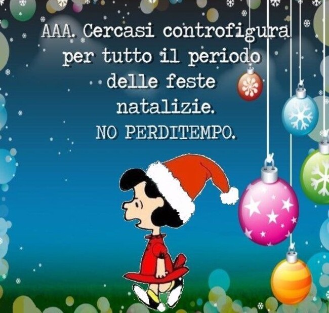 A.A.A. Cercasi controfigura per tutto il periodo delle feste natalizie. No perditempo