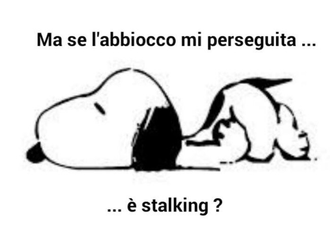 Ma se l'abbiocco mi perseguita...è stalking?