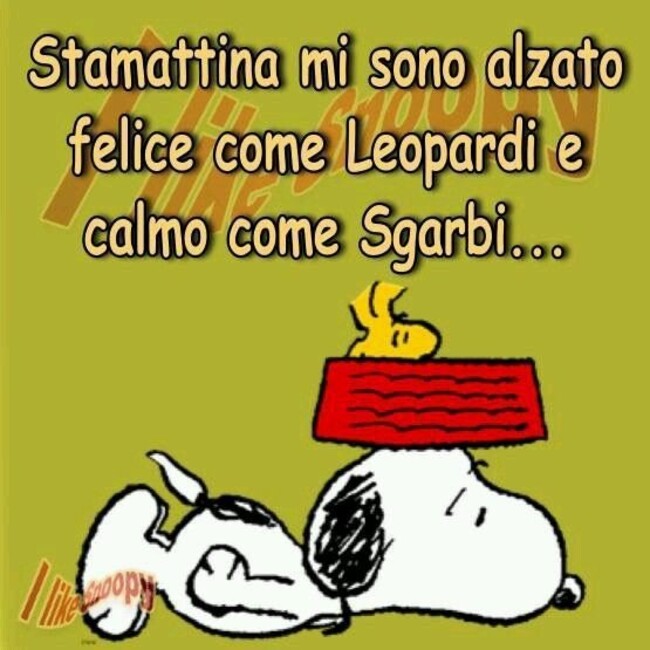 Stamattina mi sono alzato felice come Leopardi  e calmo come Sgarbi...