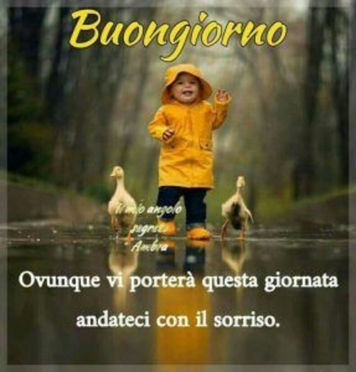 Buongiorno ovunque vi porterà questa giornata andateci con il sorriso