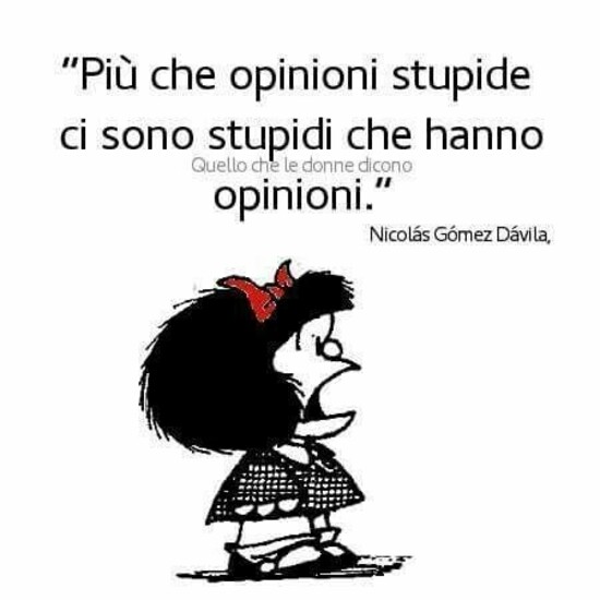 "Più che opinioni stupide ci sono stupidi che hanno opinioni."