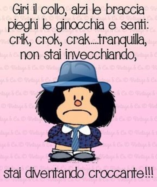 Giri il collo, alzi le braccia, pieghi le ginocchie e senti: crik, crok, crak...tranquillo, non stai invecchiando, stai diventando croccante