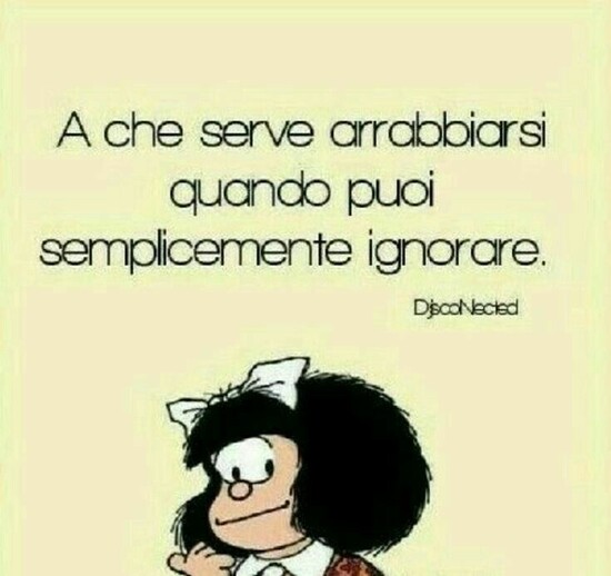 A che serve arrabbiarsi quando puoi semplicemente ignorare