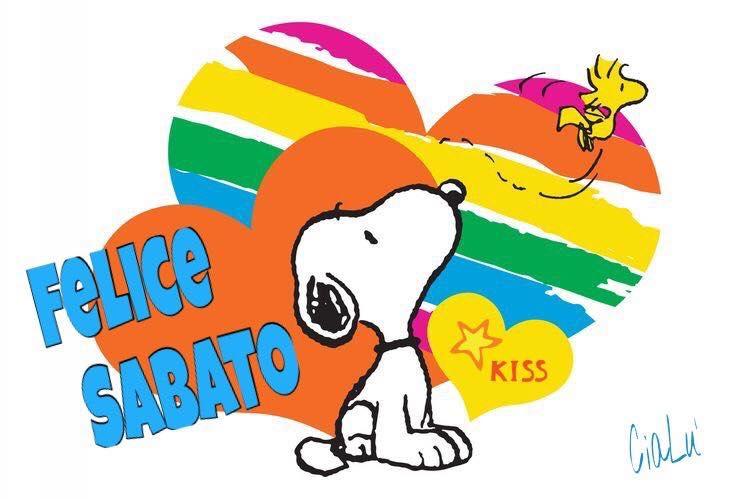 Snoopy - Buon Sabato arcobaleno