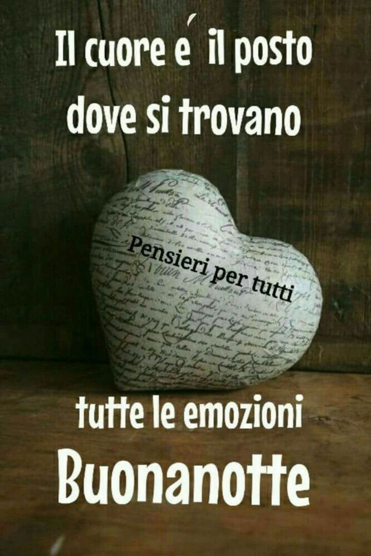 Il Cuore è il posto dove si trovano tutte le emozioni. Buona Notte