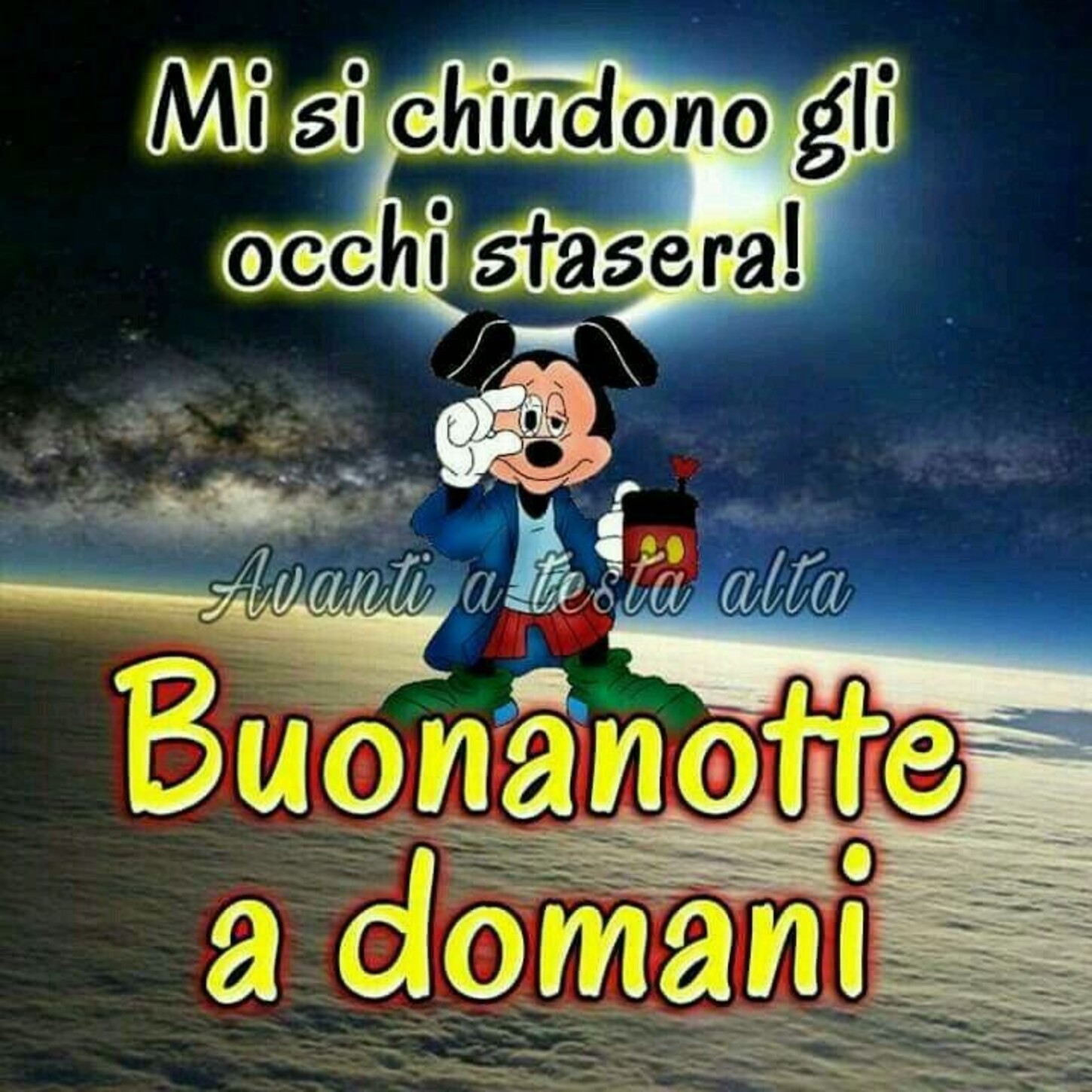 "Mi si chiudono gli occhi stasera! Buonanotte, a Domani" - immagini Walt Disney