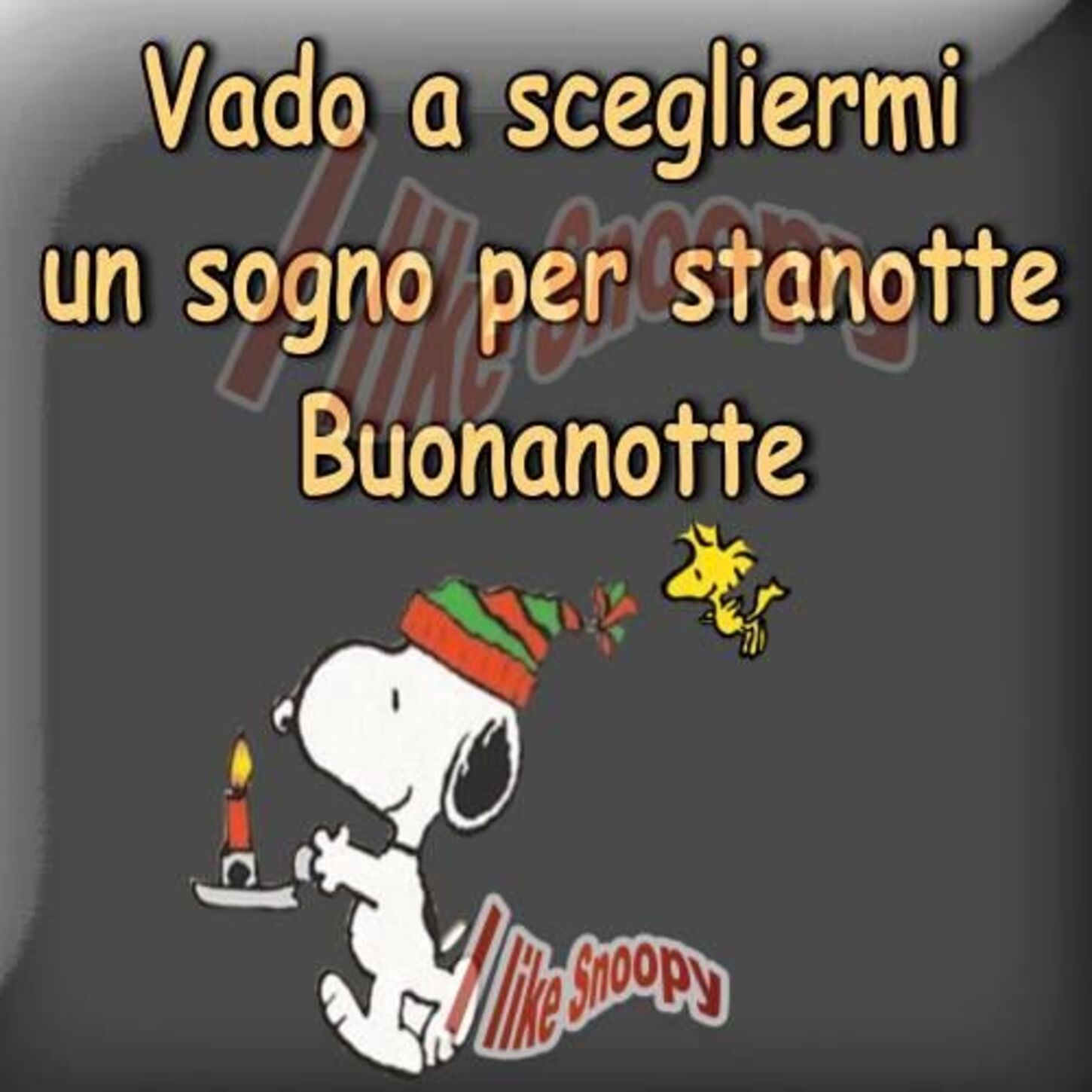 Buonanotte immagini natalizie con Snoopy