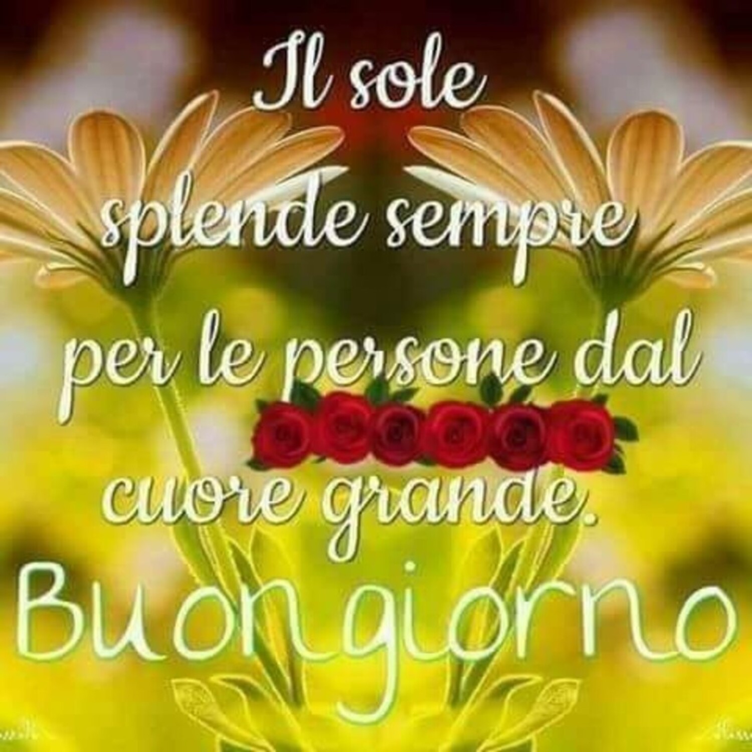 Il Sole splende sempre per le persone dal Cuore grande. Buongiorno