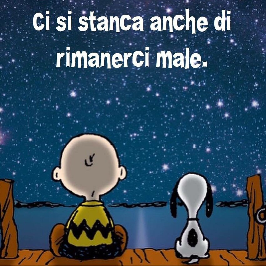 "Ci si stanca anche di rimanerci male." - Vignette con Snoopy