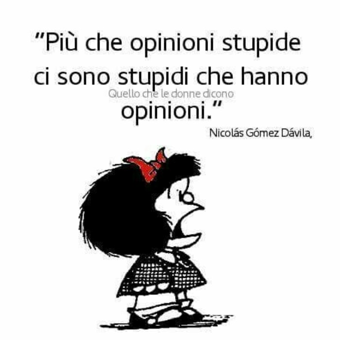 Più che opinioni stupide ci sono stupidi che hanno opinioni.