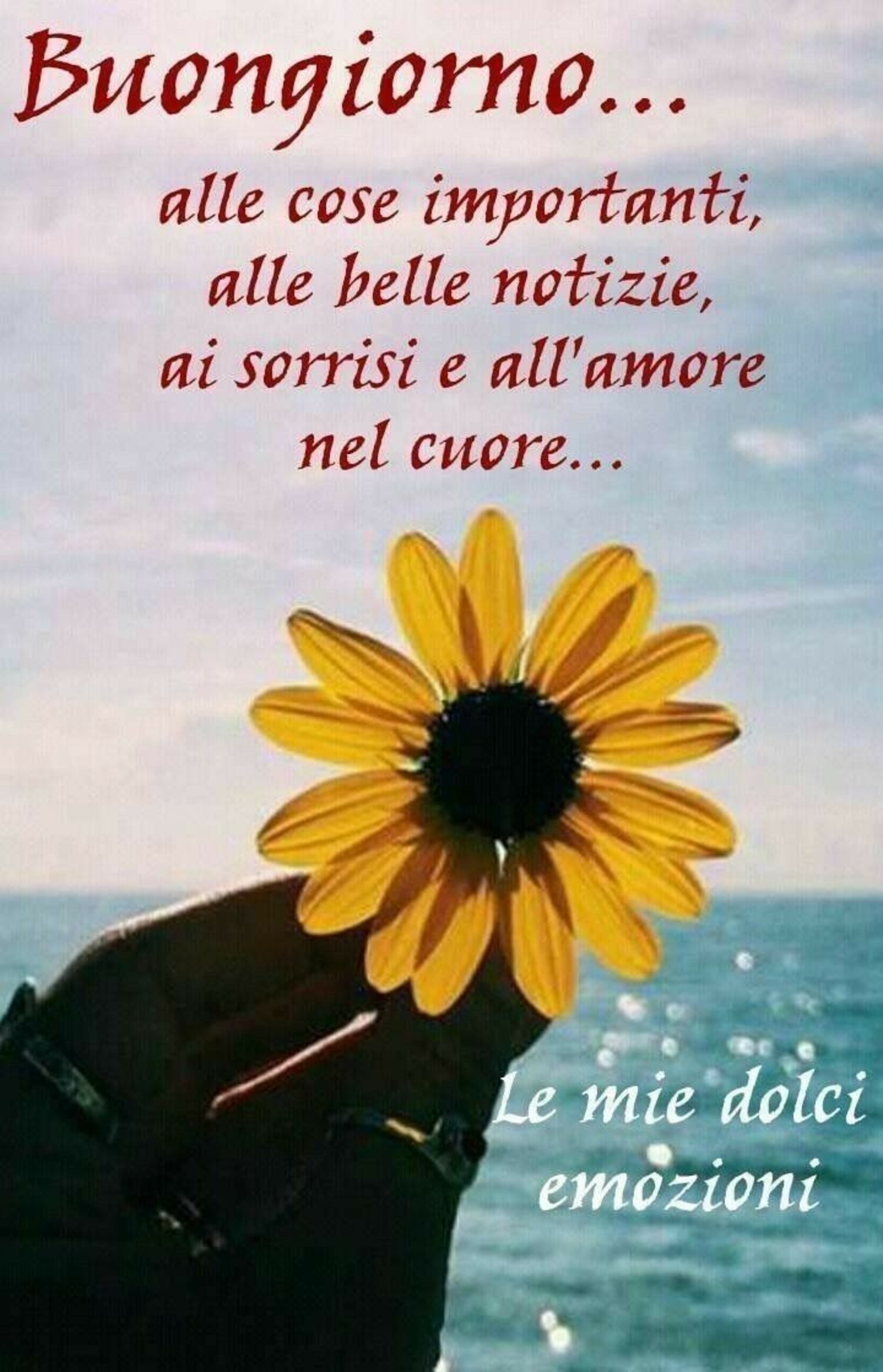 Buongiorno... alle cose importanti, alle belle notizie, ai sorrisi e all'amore nel Cuore...