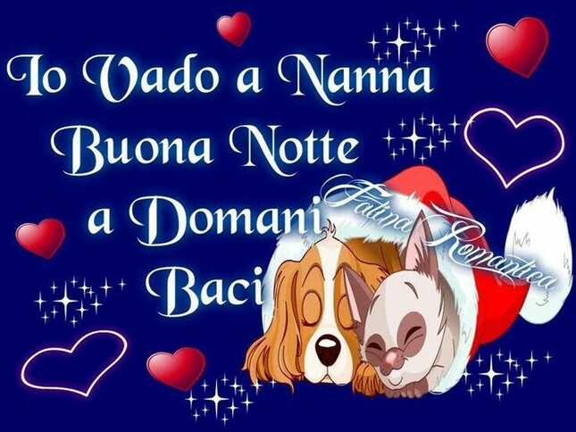 Io vado a nanna, Buonanotte a Domani baci