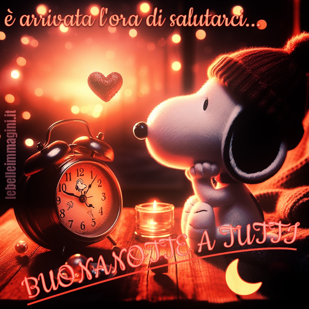 Snoopy, personaggio dal cuore d'oro, augura a tutti noi ed ai nostri amici una buonanotte 🌙